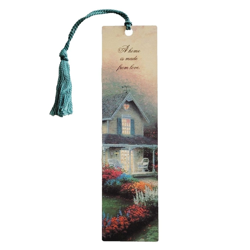 Vintage 90s Thomas Kinkade Bookmark Home Where Heart Is house 1996 Artworks TK01